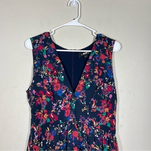 ALTERED Saloni Pia 100% Silk Floral Dress Size US 10 - Picture 4 of 10